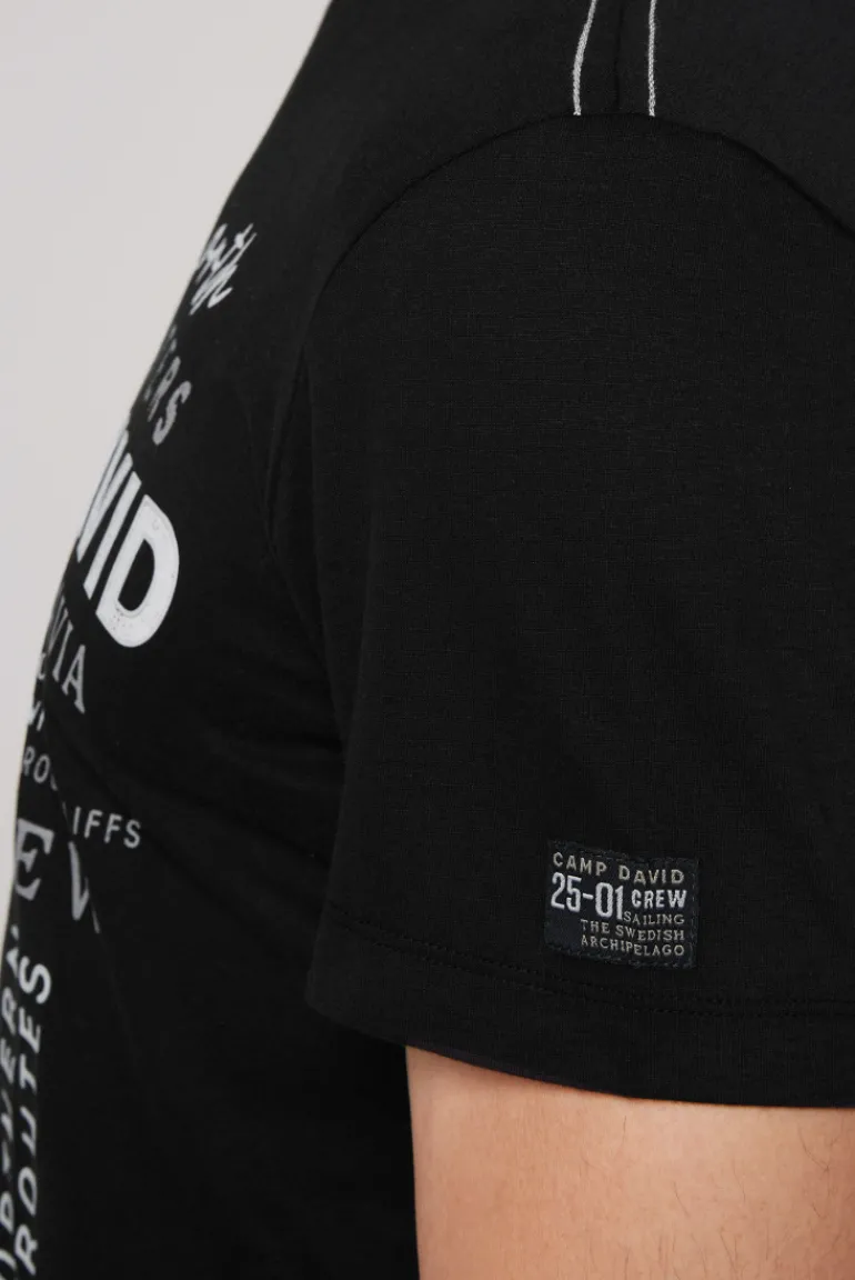 Clearance CAMP DAVID & SOCCX T-Shirt mit Print Artwork black