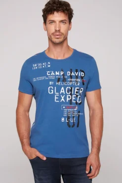 New CAMP DAVID & SOCCX T-Shirt mit Print im Used Look strong blue strongblue