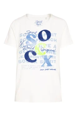 Shop CAMP DAVID & SOCCX T-Shirt mit Rundhalsausschnitt und Print ivory