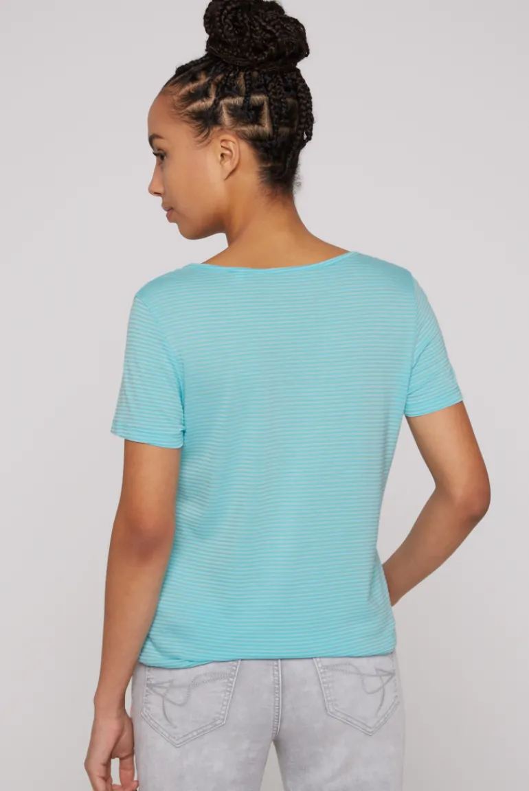 Best Sale CAMP DAVID & SOCCX T-Shirt mit tonigen Streifen und Glitter Print coast blue coastblue