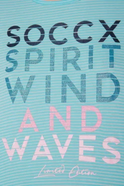 Best Sale CAMP DAVID & SOCCX T-Shirt mit tonigen Streifen und Glitter Print coast blue coastblue