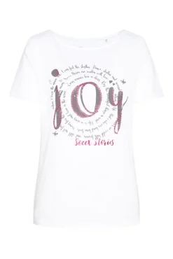Best CAMP DAVID & SOCCX T-Shirt mit U-Boot-Ausschnitt und Artwork opticwhite