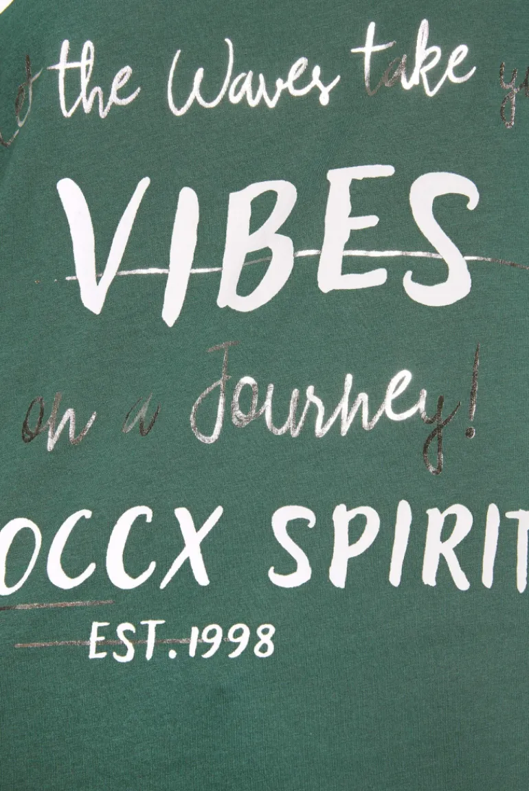 Store CAMP DAVID & SOCCX T-Shirt mit U-Boot-Ausschnitt und Wording Print dark green darkgreen