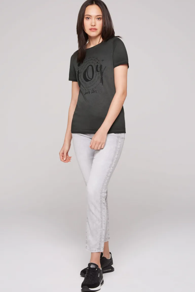 Best CAMP DAVID & SOCCX T-Shirt mit U-Boot-Ausschnitt und Artwork black