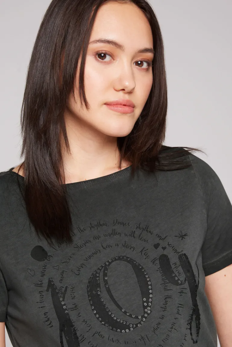Best CAMP DAVID & SOCCX T-Shirt mit U-Boot-Ausschnitt und Artwork black
