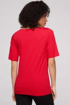 Best Sale CAMP DAVID & SOCCX T-Shirt mit U-Bootausschnitt und Print clear red clearred
