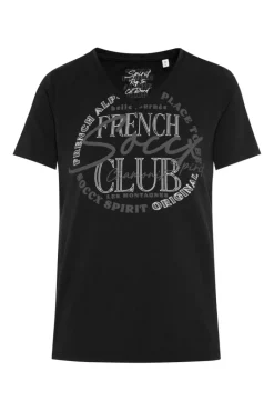 Store CAMP DAVID & SOCCX T-Shirt mit V-Ausschnitt und Print black