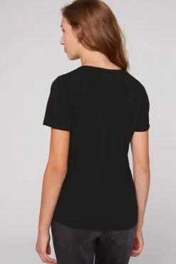 Store CAMP DAVID & SOCCX T-Shirt mit V-Ausschnitt und Print black