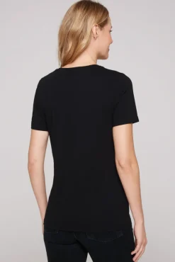 Online CAMP DAVID & SOCCX T-Shirt mit V-Ausschnitt und Label Print black