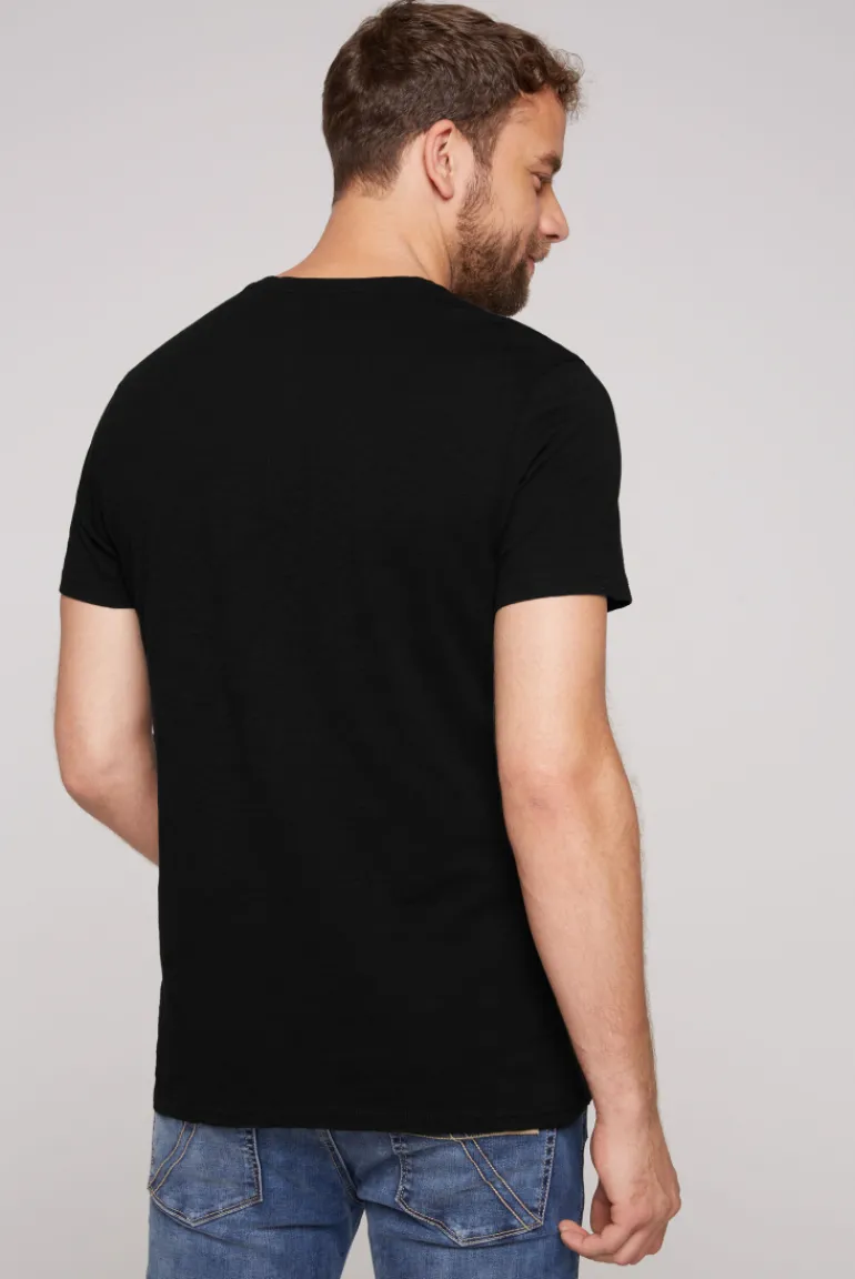 Cheap CAMP DAVID & SOCCX T-Shirt mit V-Neck und Print | S black