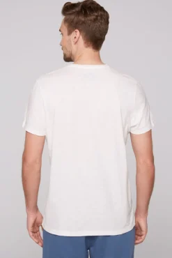 Clearance CAMP DAVID & SOCCX T-Shirt mit V-Neck und Print Artwork | XXL ivory