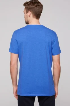 Flash Sale CAMP DAVID & SOCCX T-Shirt mit V-Neck und Print Artwork deep sky | S deepsky