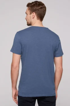 Hot CAMP DAVID & SOCCX T-Shirt mit V-Neck und Print blue haze | S bluehaze