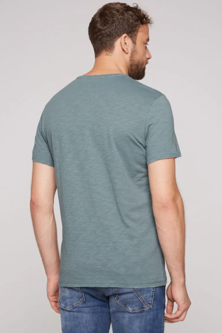Outlet CAMP DAVID & SOCCX T-Shirt mit V-Neck und Print grey green | S greygreen