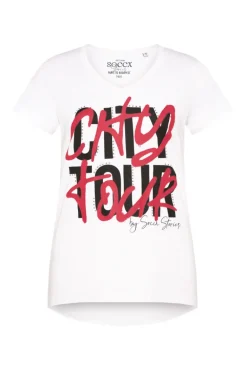 Cheap CAMP DAVID & SOCCX T-Shirt mit Wording Print und Schmucksteinen opticwhite