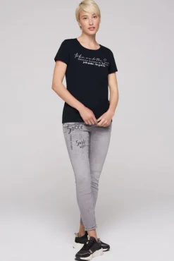 Best Sale CAMP DAVID & SOCCX T-Shirt  mit Wording Print black