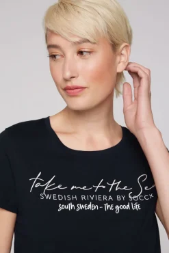 Best Sale CAMP DAVID & SOCCX T-Shirt  mit Wording Print black