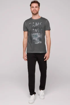 Best Sale CAMP DAVID & SOCCX T-Shirt Oil Dyed mit Photoprint granite