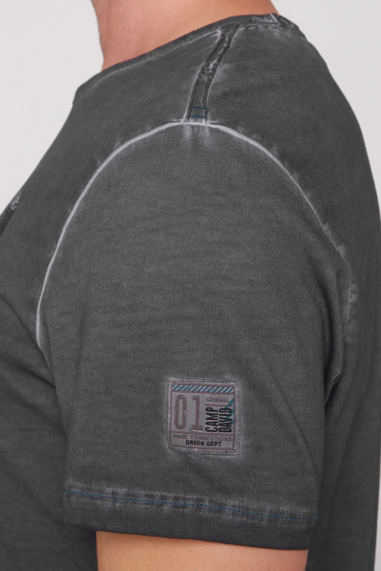 Best Sale CAMP DAVID & SOCCX T-Shirt Oil Dyed mit Photoprint granite