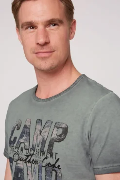 Clearance CAMP DAVID & SOCCX T-Shirt Oil Dyed mit Photoprint deep forest deepforest