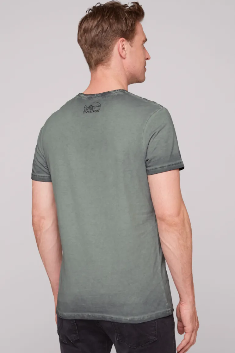 Clearance CAMP DAVID & SOCCX T-Shirt Oil Dyed mit Photoprint deep forest deepforest