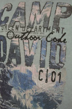 Clearance CAMP DAVID & SOCCX T-Shirt Oil Dyed mit Photoprint deep forest deepforest