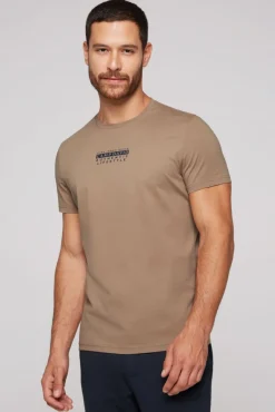 Cheap CAMP DAVID & SOCCX T-Shirt Rundhals mit Logo Print tan