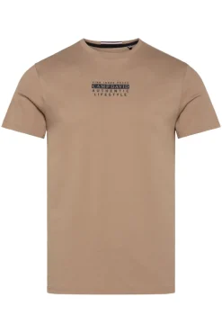 Cheap CAMP DAVID & SOCCX T-Shirt Rundhals mit Logo Print tan