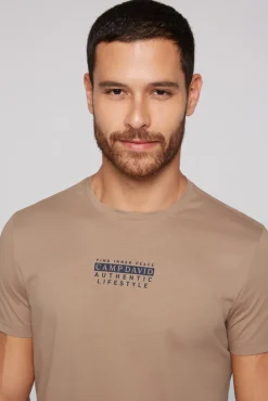Cheap CAMP DAVID & SOCCX T-Shirt Rundhals mit Logo Print tan