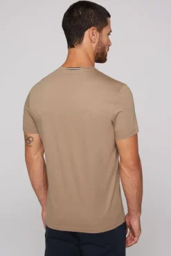 Cheap CAMP DAVID & SOCCX T-Shirt Rundhals mit Logo Print tan