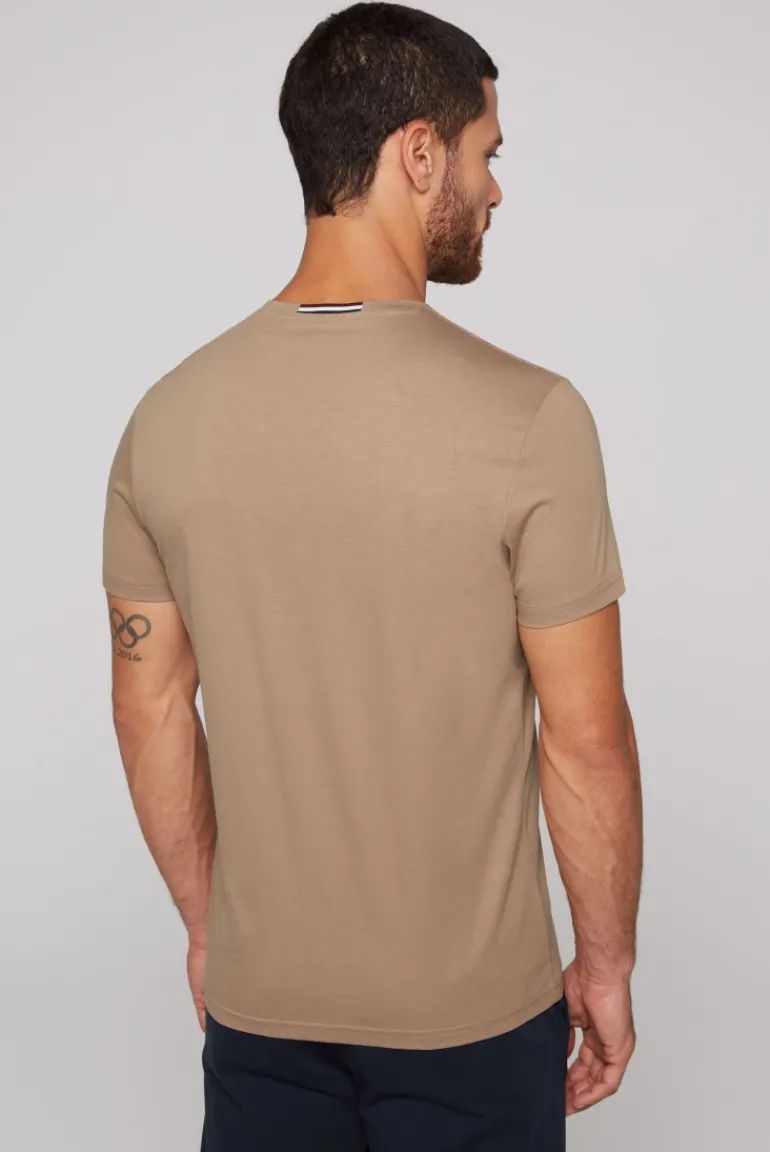Cheap CAMP DAVID & SOCCX T-Shirt Rundhals mit Logo Print tan