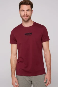 Fashion CAMP DAVID & SOCCX T-Shirt Rundhals mit Logo Print burgundy