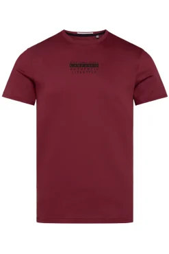 Fashion CAMP DAVID & SOCCX T-Shirt Rundhals mit Logo Print burgundy