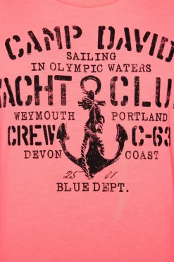 Store CAMP DAVID & SOCCX T-Shirt Rundhals mit Used Print neon pink | S neonpink
