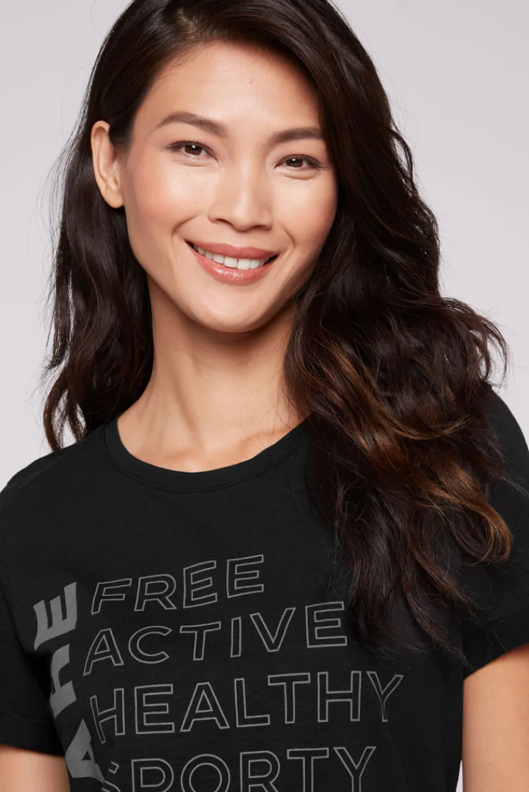 Best Sale CAMP DAVID & SOCCX T-Shirt Rundhals mit Wording Print black
