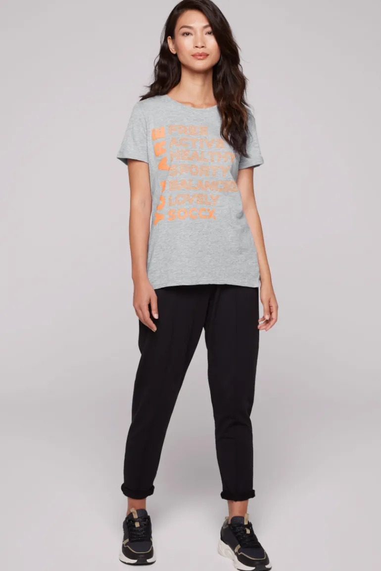 Best CAMP DAVID & SOCCX T-Shirt Rundhals mit Wording Print grey melange greymelange