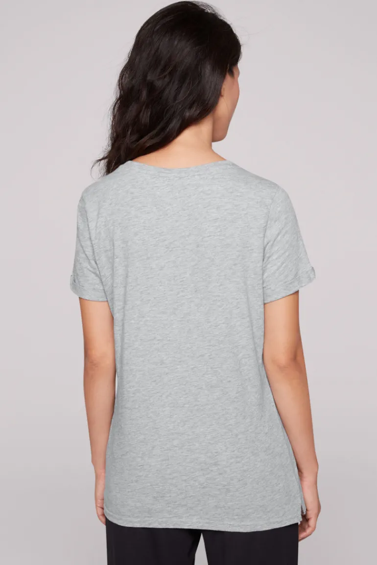 Best CAMP DAVID & SOCCX T-Shirt Rundhals mit Wording Print grey melange greymelange