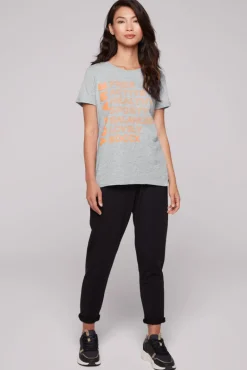 Cheap CAMP DAVID & SOCCX T-Shirt Rundhals mit Wording Print grey melange greymelange