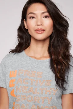 Cheap CAMP DAVID & SOCCX T-Shirt Rundhals mit Wording Print grey melange greymelange