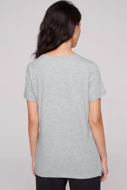 Cheap CAMP DAVID & SOCCX T-Shirt Rundhals mit Wording Print grey melange greymelange