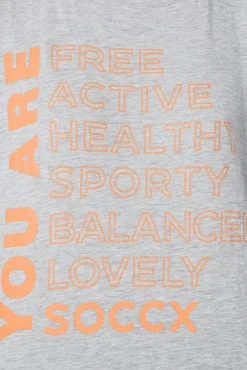 Cheap CAMP DAVID & SOCCX T-Shirt Rundhals mit Wording Print grey melange greymelange