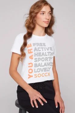 Hot CAMP DAVID & SOCCX T-Shirt Rundhals mit Wording Print opticwhite