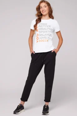 Hot CAMP DAVID & SOCCX T-Shirt Rundhals mit Wording Print opticwhite
