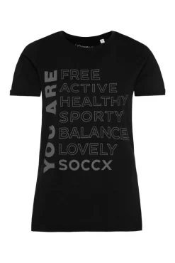Sale CAMP DAVID & SOCCX T-Shirt Rundhals mit Wording Print black