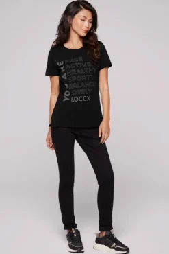 Sale CAMP DAVID & SOCCX T-Shirt Rundhals mit Wording Print black