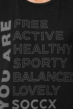 Sale CAMP DAVID & SOCCX T-Shirt Rundhals mit Wording Print black