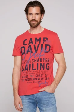 Cheap CAMP DAVID & SOCCX T-Shirt Rundhals mit Yacht Print skipper red | S skipperred