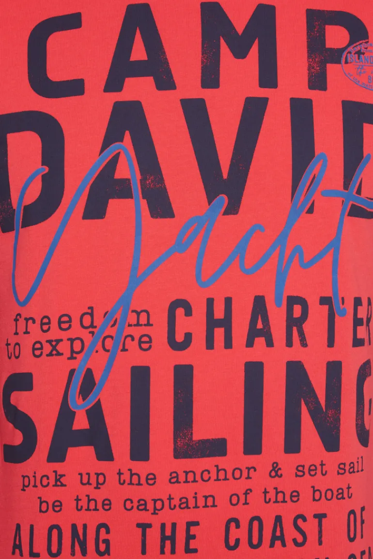 Cheap CAMP DAVID & SOCCX T-Shirt Rundhals mit Yacht Print skipper red | S skipperred