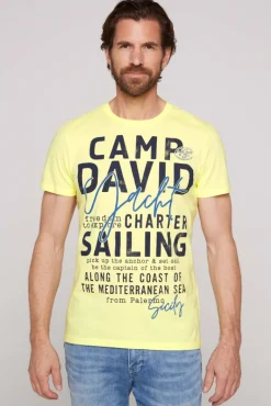 New CAMP DAVID & SOCCX T-Shirt Rundhals mit Yacht Print | S sunlight