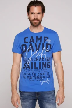 Cheap CAMP DAVID & SOCCX T-Shirt Rundhals mit Yacht Print deep sky | S deepsky